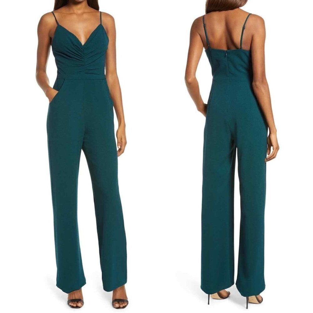 DRESS THE POPULATION Emmet Jumpsuit‎ Pine Green XS